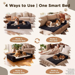 Luckracer Large Dog Bed Sofa Washable Orthopedic Dog Beds Grey 85X55X14Cm - thumbnail 4