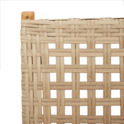 Berkfield Reclining Garden Chairs 6 Pcs Beige Poly Rattan And Solid Wood - thumbnail 9