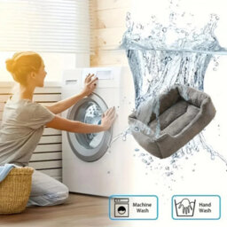 Cat Dog Bed Soft Washable Cushion Warm Pet Basket M Uk - thumbnail 6