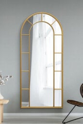 "Mirroroutlet Window Xl Arcus - Gold Framed Arched Leaner / Wall Mirror 75"" X 33"" (190Cm X 85Cm)" - thumbnail 2