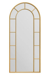 "Mirroroutlet Window Xl Arcus - Gold Framed Arched Leaner / Wall Mirror 75"" X 33"" (190Cm X 85Cm)" - thumbnail 3
