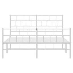 Berkfield Metal Bed Frame With Headboard And Footboard White 150X200 Cm - thumbnail 5
