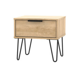 Osaka 1 Drawer Bedside Cabinet In Nebraska Oak (Ready Assembled) - thumbnail 2