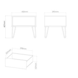 Osaka 1 Drawer Bedside Cabinet In Nebraska Oak (Ready Assembled) - thumbnail 3
