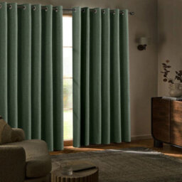 Ameha Sage Green Plain 100%blackout Curtain Thermal Insulated 135Gsm Linen Soft Texture Polyester Curtain Pair With Tie Backs 66''x72'' - thumbnail 4