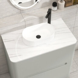 Royal Bathrooms Venice 800mm Dove Grey Freestanding Bathroom Countertop Vanity Unit 2 Drawer With Lyon Basin - thumbnail 6