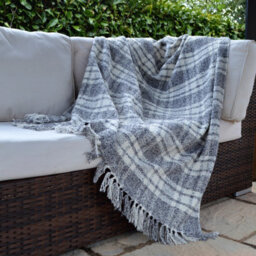 Allure Bath Fashions Chenille Checked Tartan Throw Blanket - Grey, 150 X 200Cm - thumbnail 3