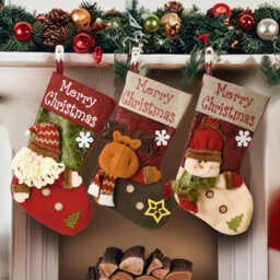 CLEFFNS 3Pcs Christmas Socks, Tree Hanging Ornament, Creative Organiser For Holiday Decorating And Gifting, Home Offices Decoration - thumbnail 1