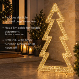 Pegdev Gold Metal Christmas Tree Light 4800 Micro Leds With Timer - thumbnail 4