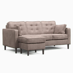 Furnishings For Less UK Eden L Shaped Reversible Chaise 3 Seater Pewter Chenille Fabric - thumbnail 3
