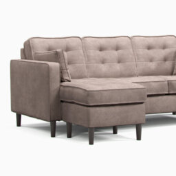 Furnishings For Less UK Eden L Shaped Reversible Chaise 3 Seater Pewter Chenille Fabric - thumbnail 6