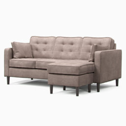 Furnishings For Less UK Eden L Shaped Reversible Chaise 3 Seater Pewter Chenille Fabric - thumbnail 4