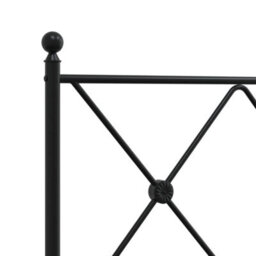 Berkfield Metal Bed Frame Without Mattress With Footboard Black 150X200Cm - thumbnail 7