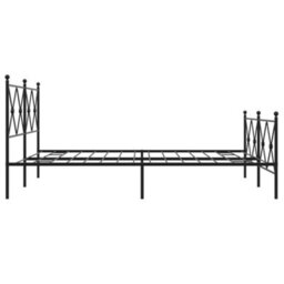 Berkfield Metal Bed Frame Without Mattress With Footboard Black 150X200Cm - thumbnail 5