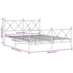 Berkfield Metal Bed Frame Without Mattress With Footboard Black 150X200Cm - thumbnail 8
