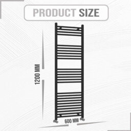ARKO BATHROOM Arko Towel Radiator, Heated Towel Rails,wall Mounted Ladder Radiators 600X1600mm ,black - thumbnail 5