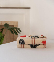 Kampala Hill Red Fleece Blanket Throw With Stags - thumbnail 3