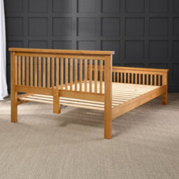 The Furniture Market Cheshire Solid Oak 4Ft 6In Double Size Bed Frame High Footboard - thumbnail 7