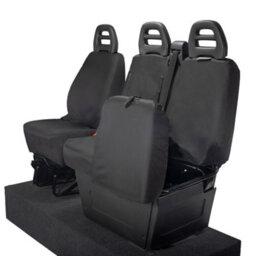 Uk Custom Covers Iveco Daily 2014+ Black Front Seat Covers - 3 Seats, Underseat Storage - thumbnail 8