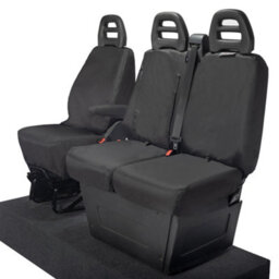 Uk Custom Covers Iveco Daily 2014+ Black Front Seat Covers - 3 Seats, Underseat Storage - thumbnail 7