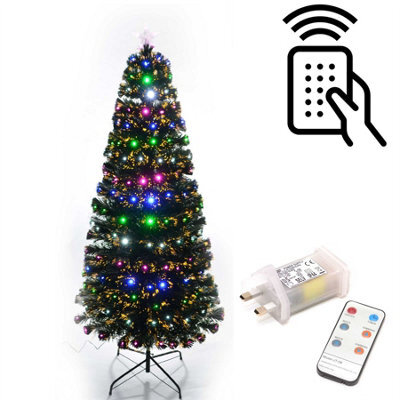 Shatchi Pre-Lit Christmas Tree Fiber Optic Pine Led Light Xmas Home Decor Galactic Ft - image 1