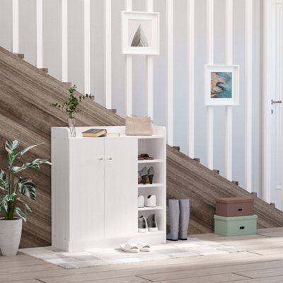 Homcom Shoe Storage Cabinet Footwear Rack Stand W/adjustable Shelves White - image 1