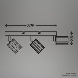 Briloner 3 Way Ceiling Light Spotlight Gu10 Flush Ribbed Design Adjustable Metal Coffee - thumbnail 8