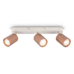 Briloner 3 Way Ceiling Light Spotlight Gu10 Flush Ribbed Design Adjustable Metal Coffee