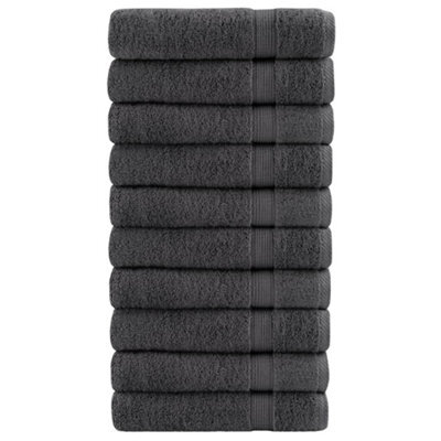 Berkfield Premium Hand Towels Solund 10Pcs Anthracite 50X100Cm 600Gsm - image 1
