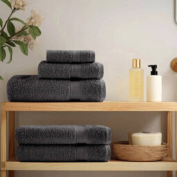 Berkfield Premium Hand Towels Solund 10Pcs Anthracite 50X100Cm 600Gsm - thumbnail 3