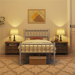 Yaheetech Silver 3Ft Single Metal Bed Frame With Slatted Headboard And Footboard - thumbnail 3