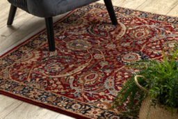 RugsX Carpet Wool Keshan Fringe, Ornament Oriental 6650/53578 Terracotta Beige 120X145 Cm - thumbnail 5