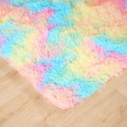 OHS Fluffy Rug Anti-Slip Plain Shaggy Floor Mat, Tie Dye - 80 X 150Cm - thumbnail 3