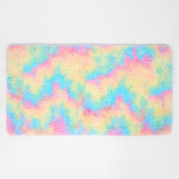 OHS Fluffy Rug Anti-Slip Plain Shaggy Floor Mat, Tie Dye - 80 X 150Cm - thumbnail 5