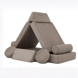 Adell Modular Free-Standing Sofa Bed Armchair With Detachable Pillows Upholstered Back 130Cm Poso Fabric Graphite - thumbnail 4