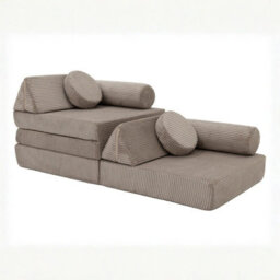 Adell Modular Free-Standing Sofa Bed Armchair With Detachable Pillows Upholstered Back 130Cm Poso Fabric Graphite - thumbnail 5