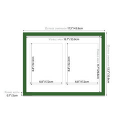 16X12 Inch 2 Opening Photo Collage Frame, Display Two 9X7 Inch Photos, Multi Aperture Family Picture Frame, Green - thumbnail 4