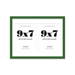 16X12 Inch 2 Opening Photo Collage Frame, Display Two 9X7 Inch Photos, Multi Aperture Family Picture Frame, Green - thumbnail 2