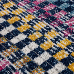 The Rug Edit Blue Multi Modern Muse Gingham Check Distressed Rug - thumbnail 7