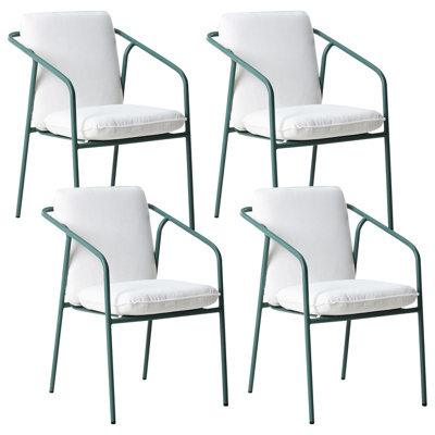 Beliani Set Of 4 Garden Chairs With Cushions Asciano Metal Green - image 1
