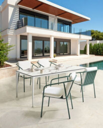 Beliani Set Of 4 Garden Chairs With Cushions Asciano Metal Green - thumbnail 2