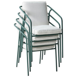 Beliani Set Of 4 Garden Chairs With Cushions Asciano Metal Green - thumbnail 7