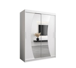 Arte Wave Contemporary 2 Mirrored Sliding Door Wardrobe 5 Shelves 2 Rails White Matt (H)2000mm (W)1500mm (D)620mm - thumbnail 1