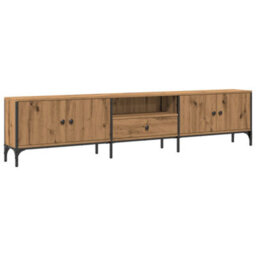 Berkfield Tv Cabinet With Drawer Artisan Oak 200X25X44 Cm Engineered Wood - thumbnail 2