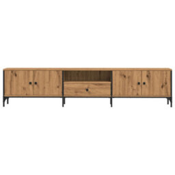 Berkfield Tv Cabinet With Drawer Artisan Oak 200X25X44 Cm Engineered Wood - thumbnail 4