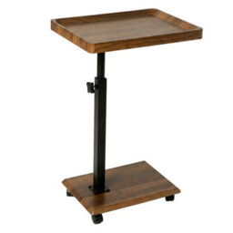 Levede Side Table Height Adjustable 49.5-83.5Cm Rotating,mdf,walnut - thumbnail 2