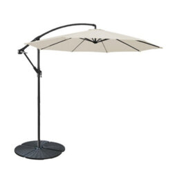 Sundaze 3M Cream Garden Cantilever Banana Parasol Umbrella Crank Hanging Patio With Base Weights - thumbnail 2