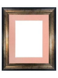 Frames By Post Scandi Black & Gold Frame With Pink Mount For Image Size 9 X 6 - thumbnail 1
