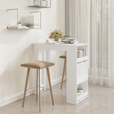 Berkfield Bar Table With Storage Rack White 102X50X103.5 Cm Engineered Wood - image 1