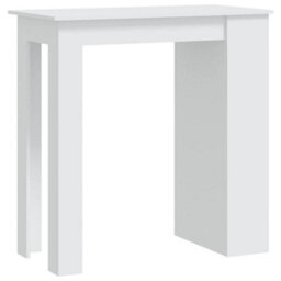 Berkfield Bar Table With Storage Rack White 102X50X103.5 Cm Engineered Wood - thumbnail 2